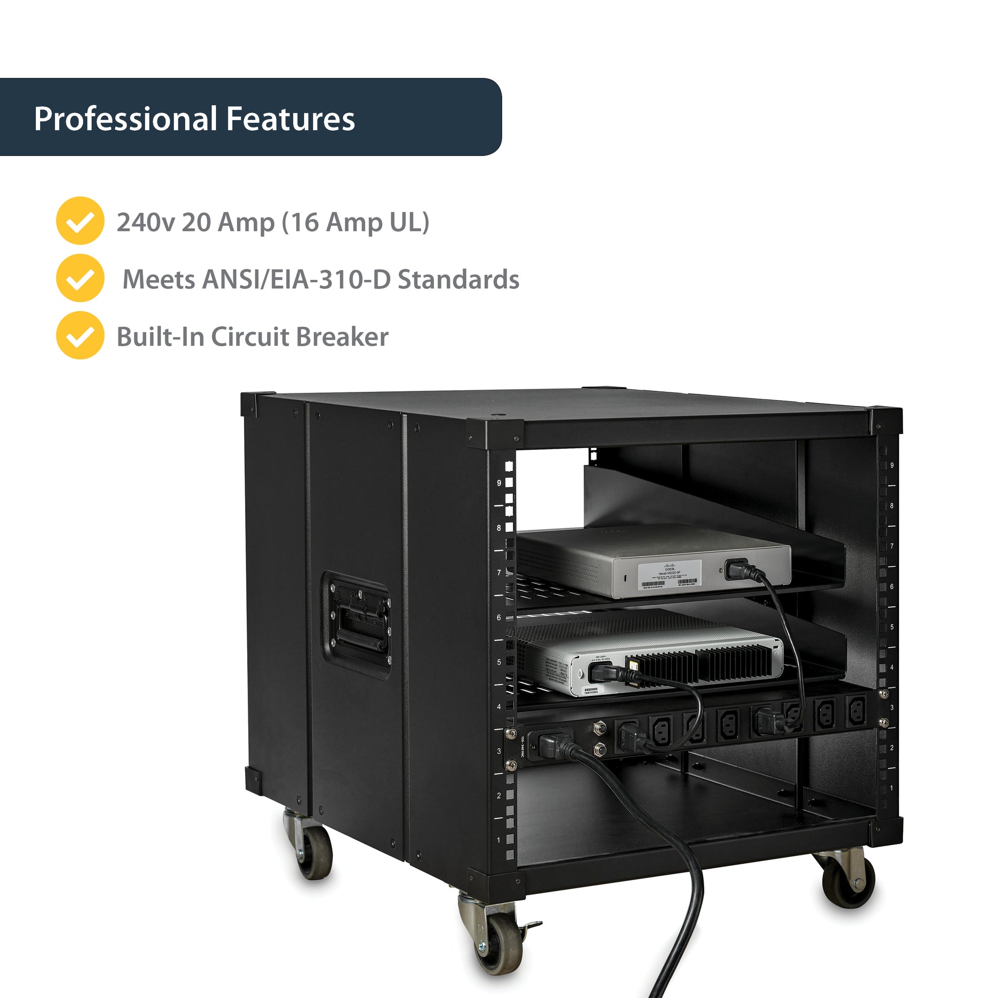 StarTech.com PDU08C13H power distribution unit (PDU) 8 AC outlet(s) 1U Black