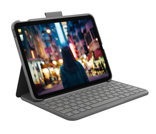Logitech 920-011368 mobile device keyboard QWERTY Bluetooth Gray
