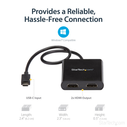 StarTech.com MSTCDP122HD USB graphics adapter 3840 x 2160 pixels Black