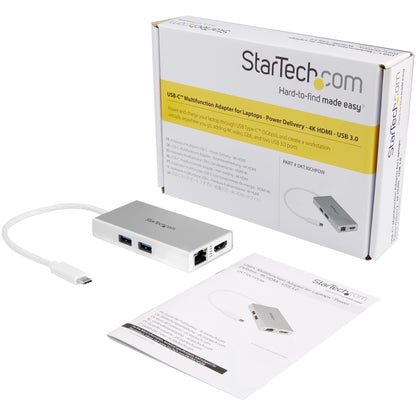 StarTech.com DKT30CHPDW laptop dock/port replicator Wired USB 3.2 Gen 1 (3.1 Gen 1) Type-C Silver, White