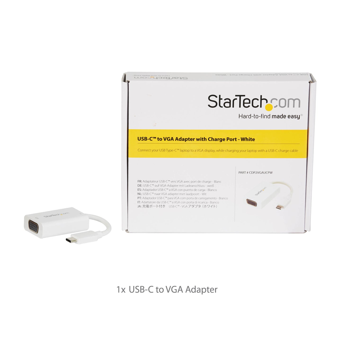 StarTech.com CDP2VGAUCPW USB graphics adapter 1920 x 1200 pixels White