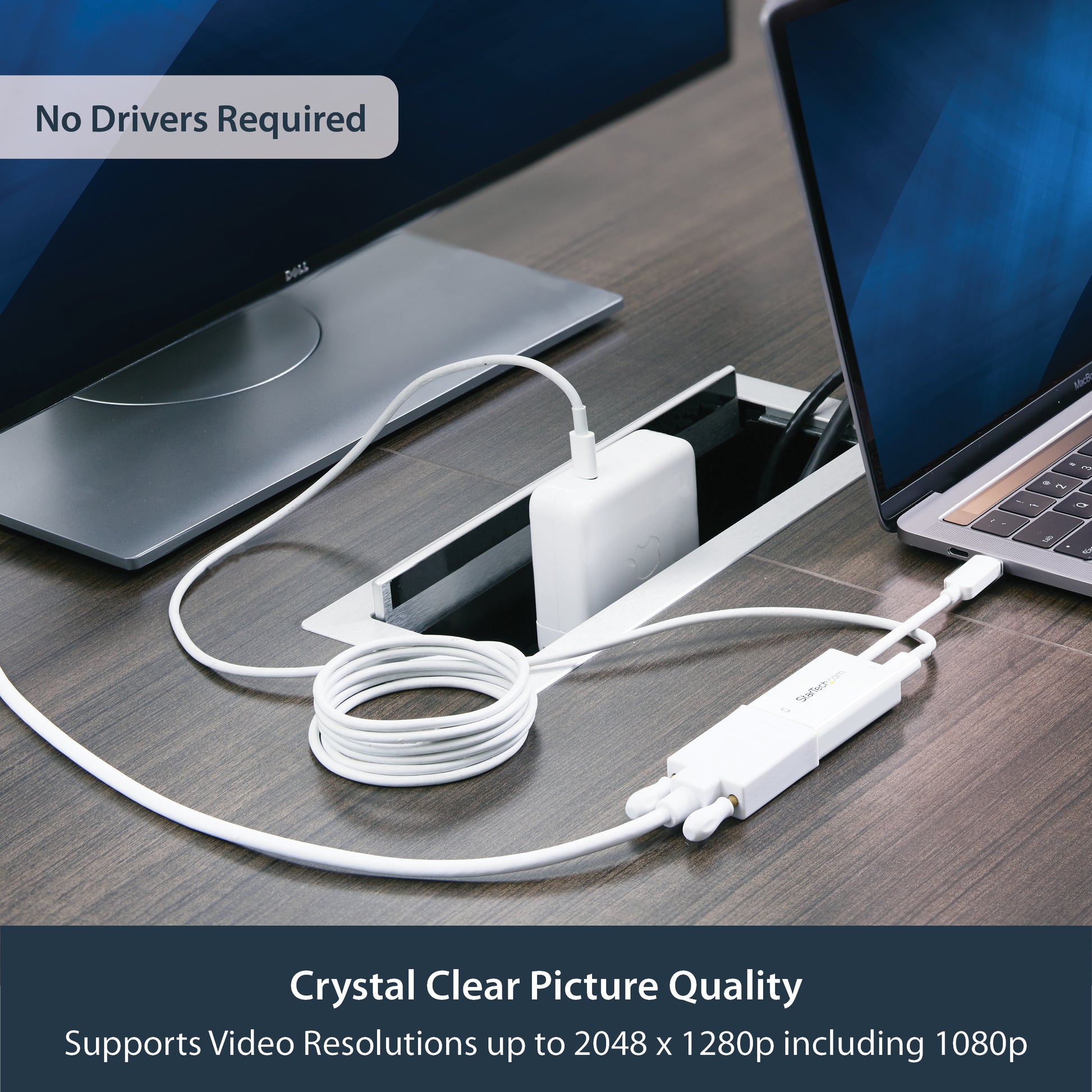StarTech.com CDP2VGAUCPW USB graphics adapter 1920 x 1200 pixels White