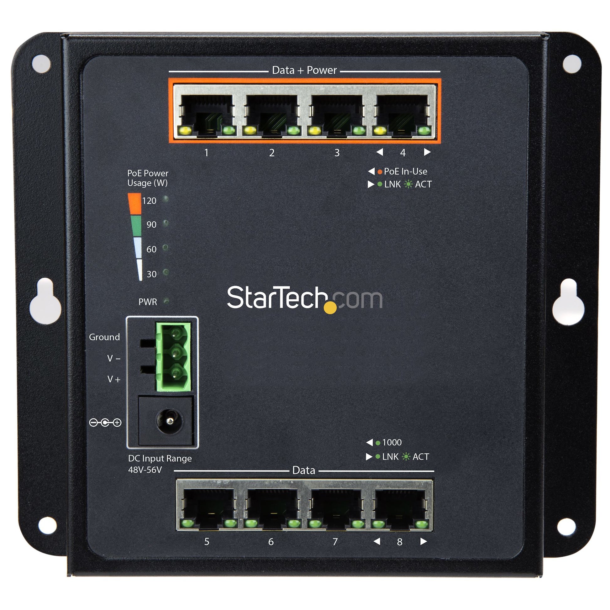 StarTech.com IES81GPOEW network switch Managed L2 Gigabit Ethernet (10/100/1000) Power over Ethernet (PoE) Black