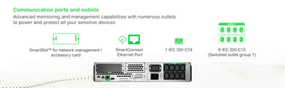 APC SMT3000RMI2UC uninterruptible power supply (UPS) Line-Interactive 3 kVA 2700 W 9 AC outlet(s)