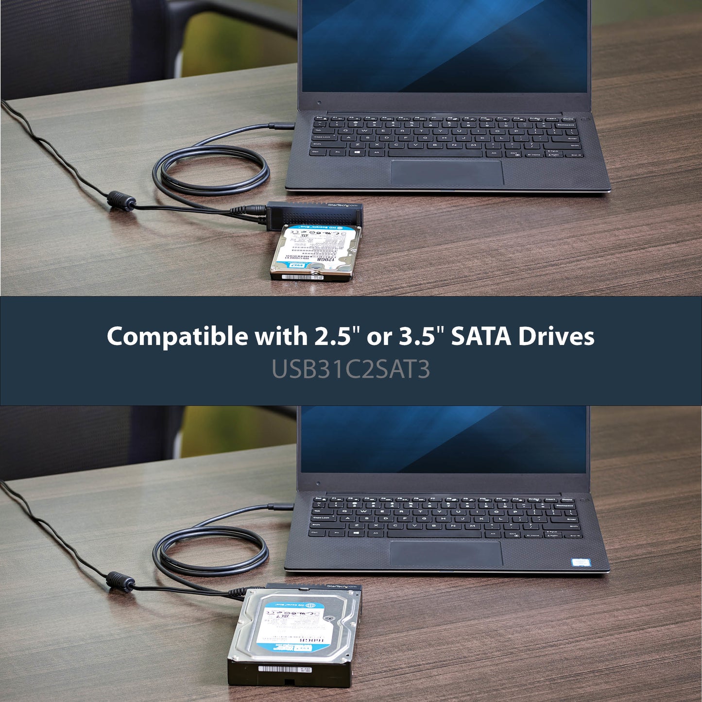 StarTech.com USB31C2SAT3 laptop dock/port replicator Black
