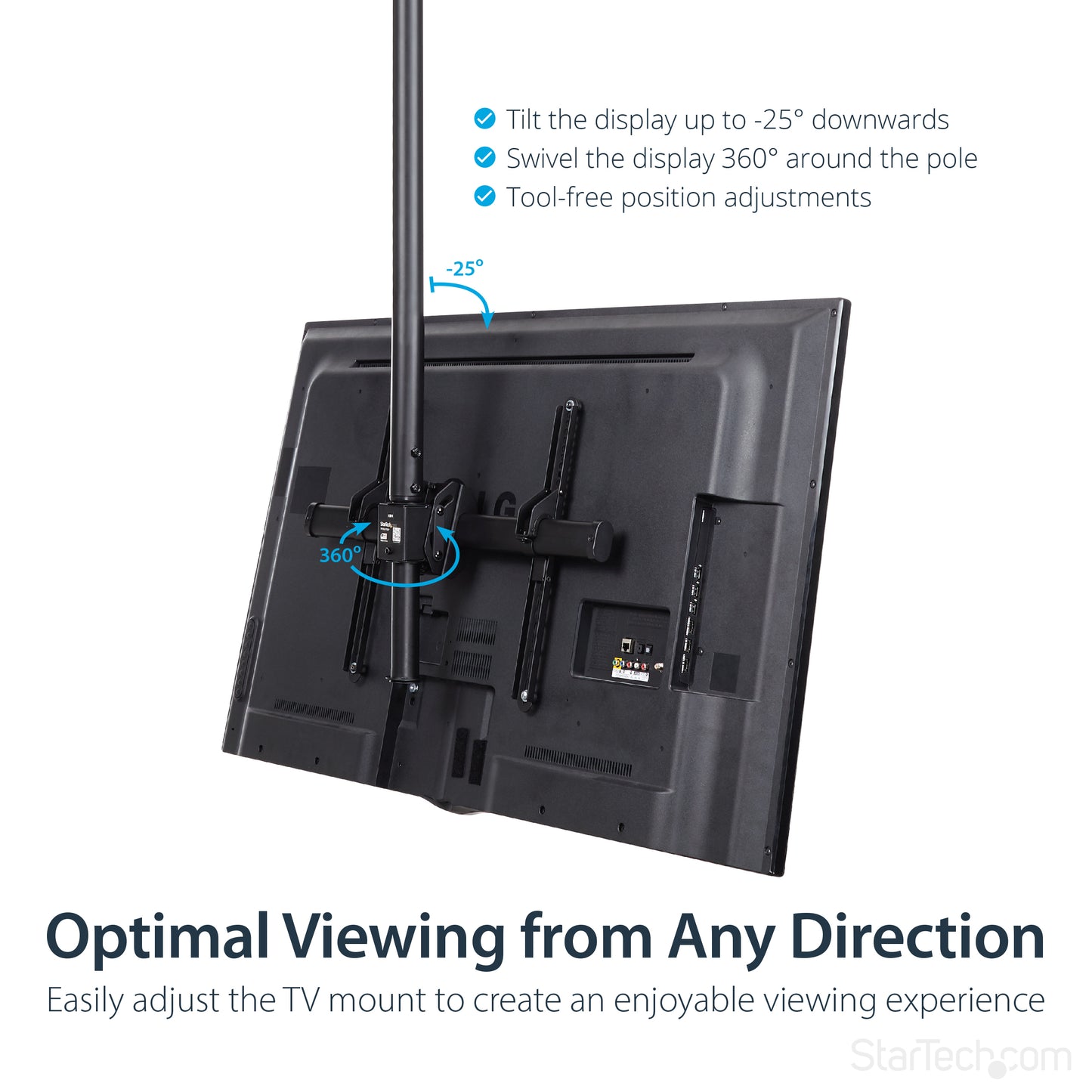 StarTech.com FPCEILPTBLP signage display mount 75" Black