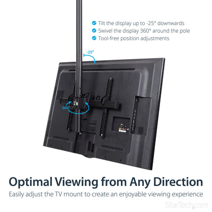 StarTech.com FPCEILPTBLP signage display mount 75" Black
