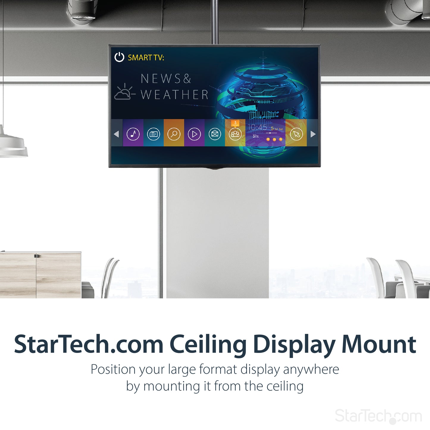 StarTech.com FPCEILPTBLP signage display mount 75" Black