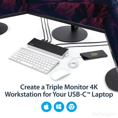StarTech.com DK30CH2DPPD laptop dock/port replicator Wired USB 3.2 Gen 1 (3.1 Gen 1) Type-C Black, Silver