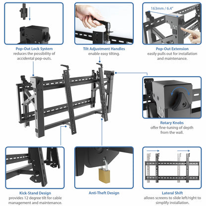 StarTech.com VIDWALLMNT signage display mount 70" Black