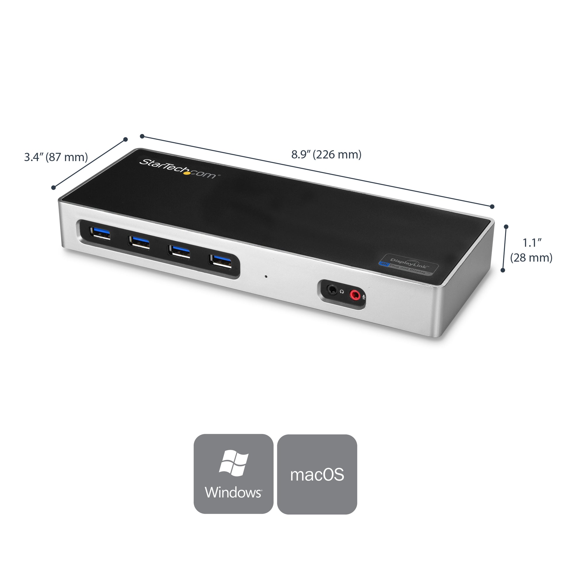 StarTech.com DK30A2DH laptop dock/port replicator Wired USB 3.2 Gen 1 (3.1 Gen 1) Type-C Black, Silver