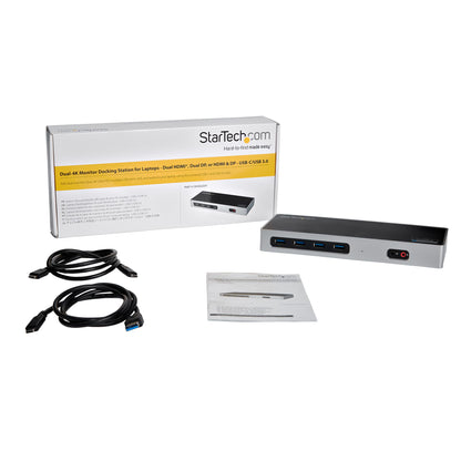 StarTech.com DK30A2DH laptop dock/port replicator Wired USB 3.2 Gen 1 (3.1 Gen 1) Type-C Black, Silver