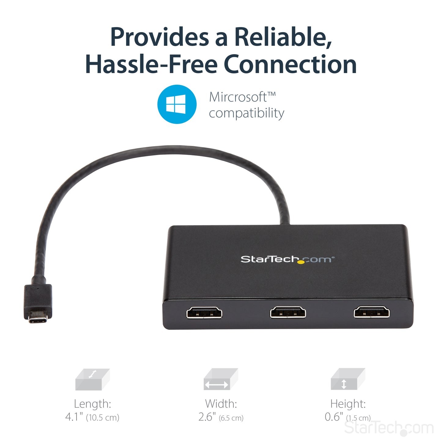 StarTech.com MSTCDP123HD USB graphics adapter 3840 x 2160 pixels Black