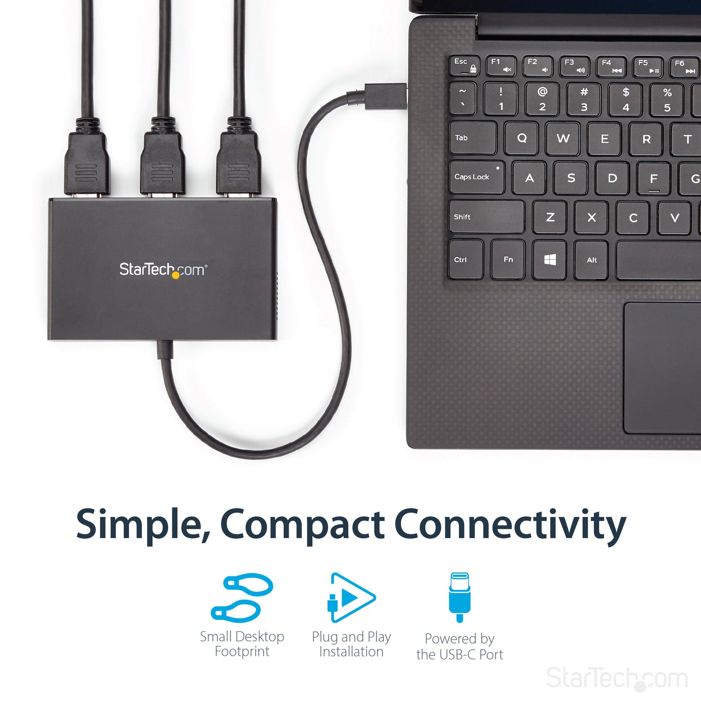 StarTech.com MSTCDP123HD USB graphics adapter 3840 x 2160 pixels Black