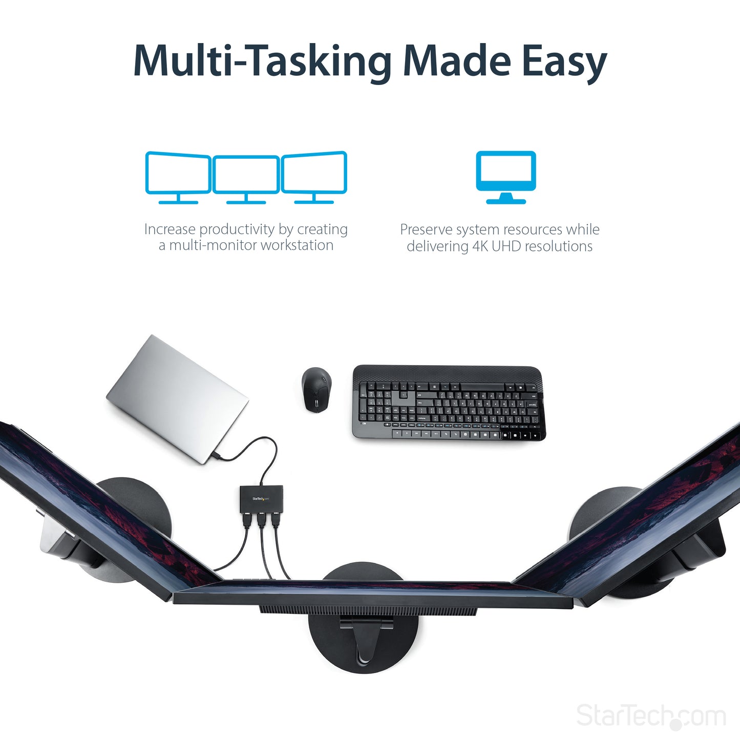 StarTech.com MSTCDP123HD USB graphics adapter 3840 x 2160 pixels Black
