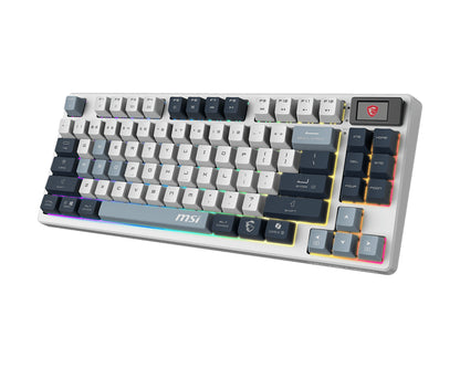 MSI FORGE GK600 TKL WIRELESS SKY keyboard Gaming USB + Bluetooth QWERTY UK English Blue, White