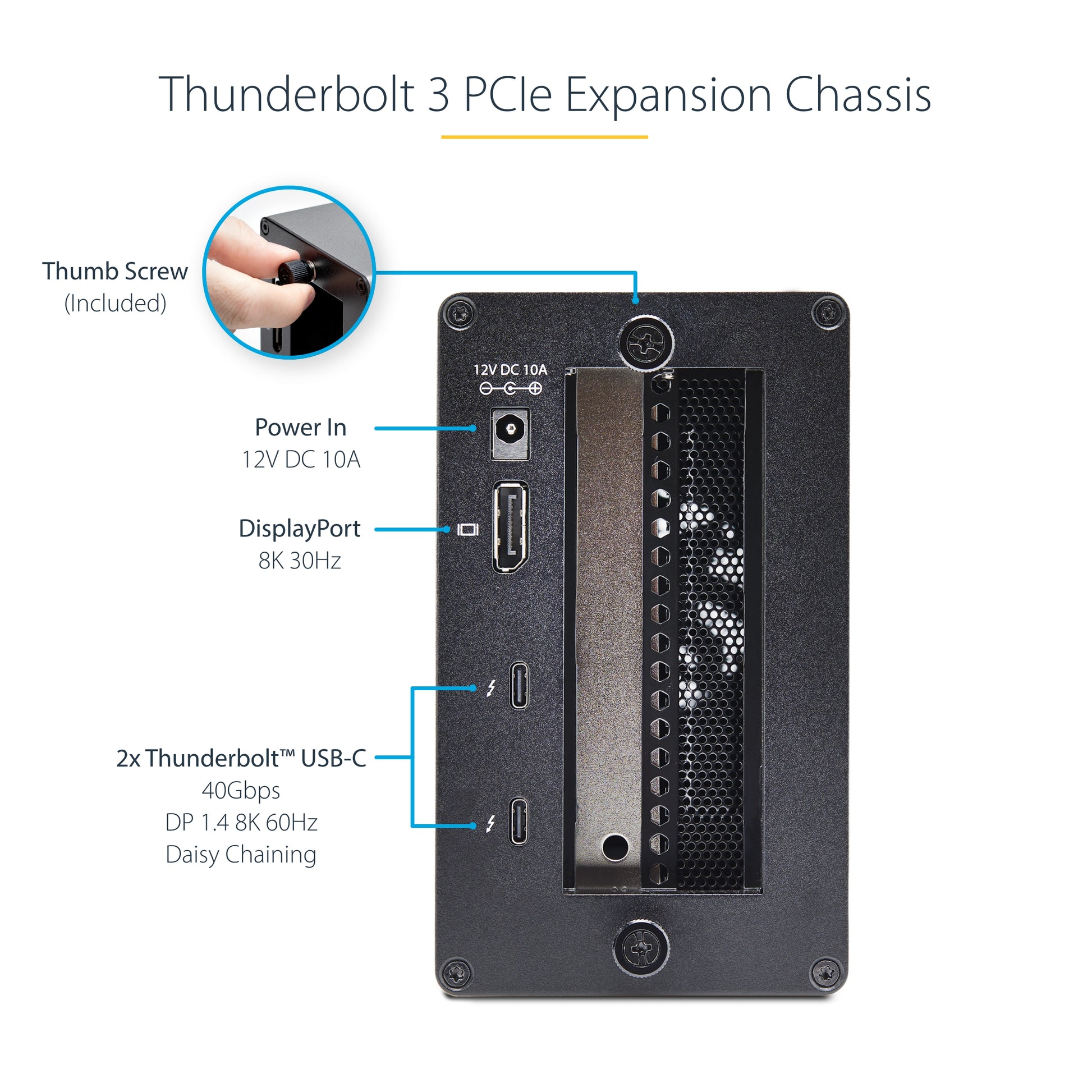 StarTech.com 2TBT3-PCIE-ENCLOSURE laptop dock/port replicator Wired Thunderbolt 3 Silver