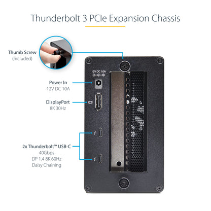 StarTech.com 2TBT3-PCIE-ENCLOSURE laptop dock/port replicator Wired Thunderbolt 3 Silver