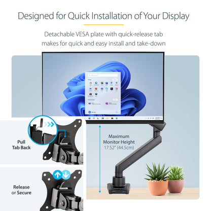 StarTech.com ARMSLIM2USB3 monitor mount / stand 34" Desk Black
