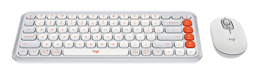 Logitech POP Icon Combo keyboard Mouse included Universal Bluetooth QWERTY English Orange, White