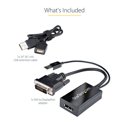 StarTech.com DVI2DP2 video cable adapter 10" (0.254 m) DVI-D DisplayPort Black