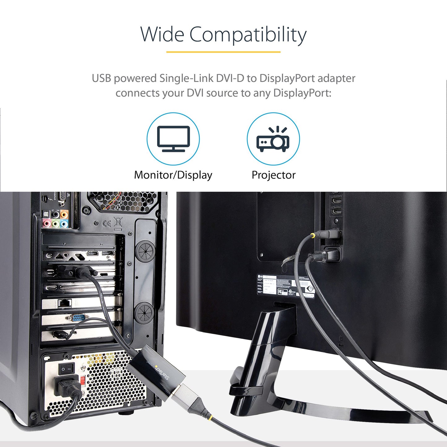 StarTech.com DVI2DP2 video cable adapter 10" (0.254 m) DVI-D DisplayPort Black