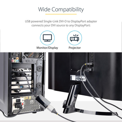 StarTech.com DVI2DP2 video cable adapter 10" (0.254 m) DVI-D DisplayPort Black