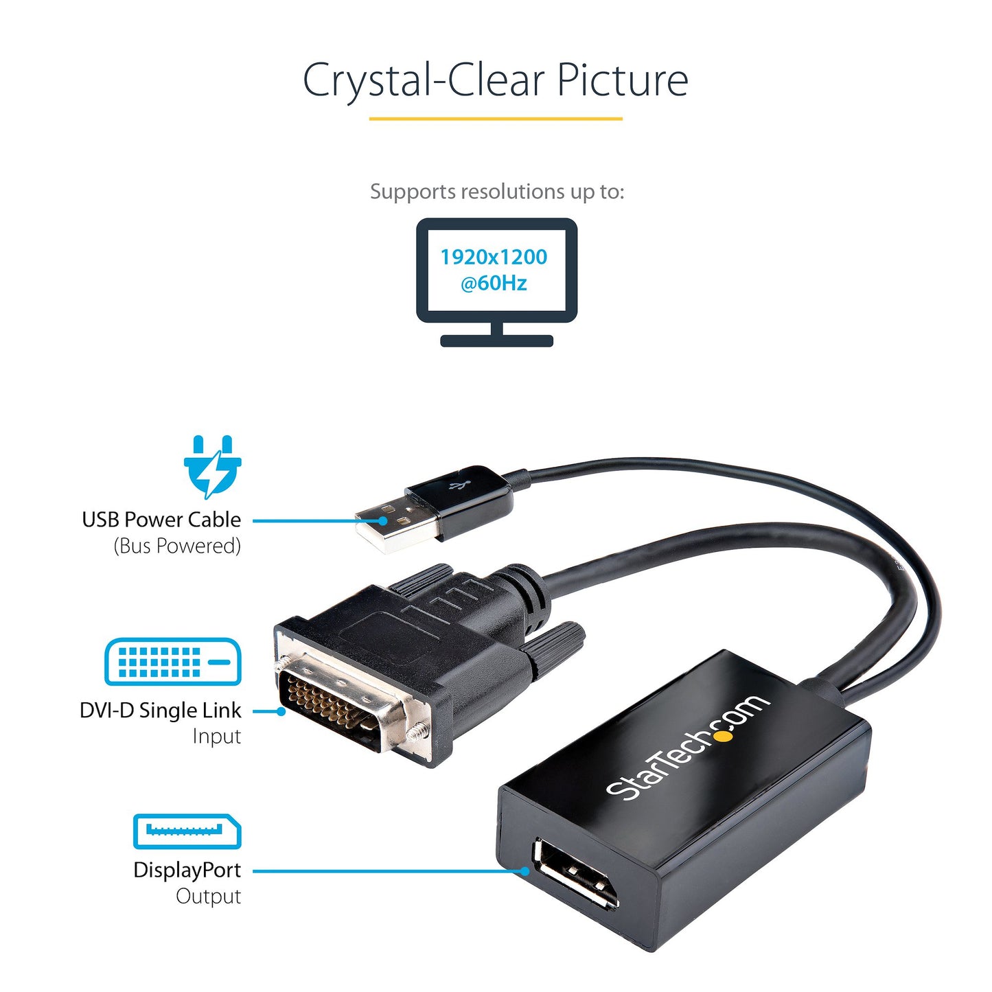 StarTech.com DVI2DP2 video cable adapter 10" (0.254 m) DVI-D DisplayPort Black