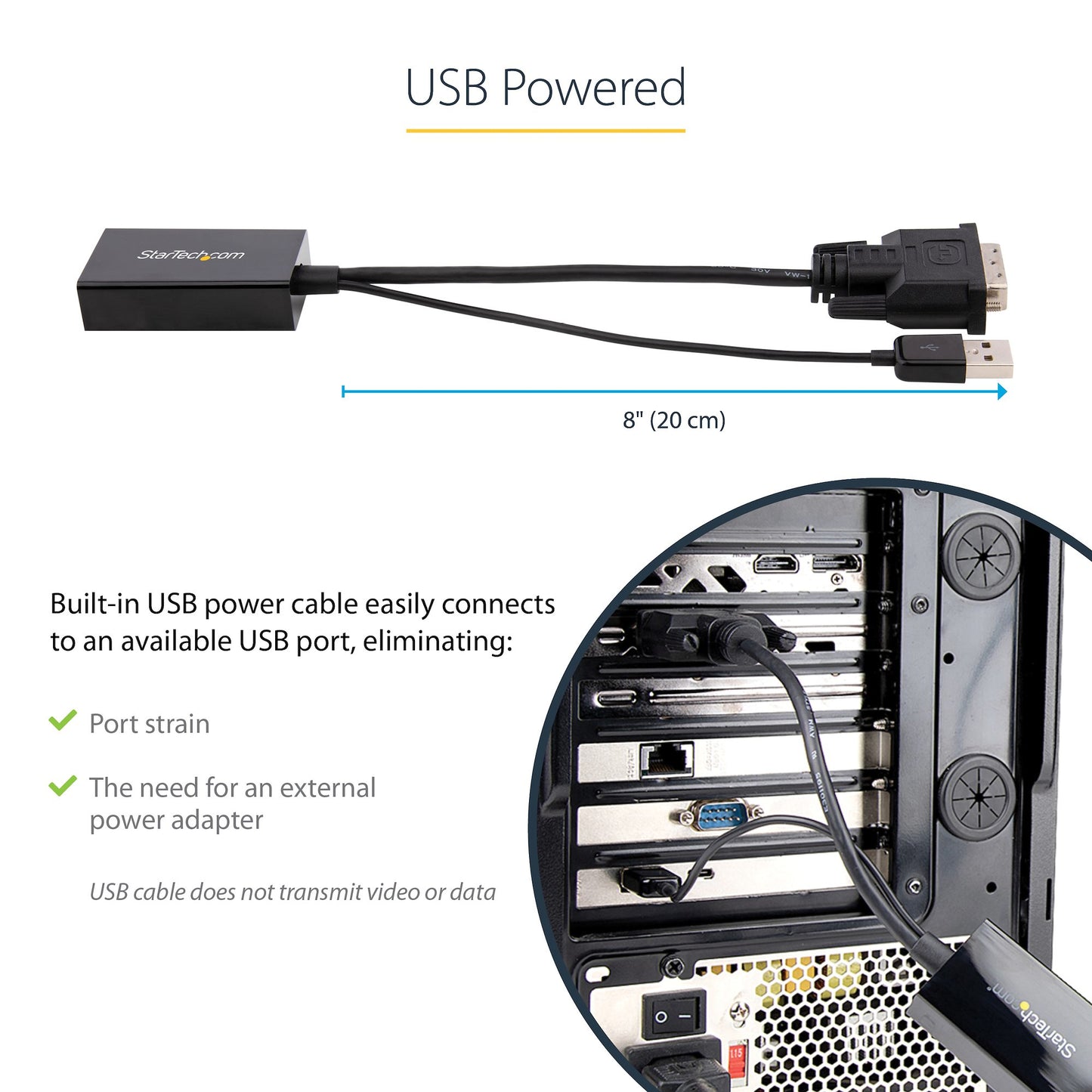 StarTech.com DVI2DP2 video cable adapter 10" (0.254 m) DVI-D DisplayPort Black