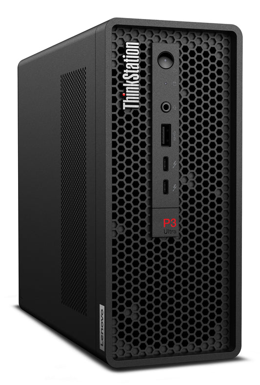 Lenovo ThinkStation P3 Ultra SFF Intel® Core™ i5 i5-14600K 16 GB DDR5-SDRAM 512 GB SSD NVIDIA T400 Windows 11 Pro Mini Tower Workstation Black