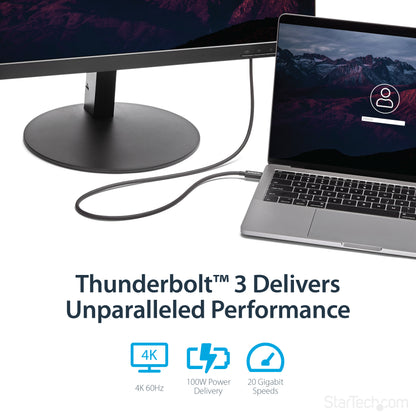 StarTech.com TBLT3MM1M Thunderbolt cable 39.4" (1 m) 20 Gbit/s Black