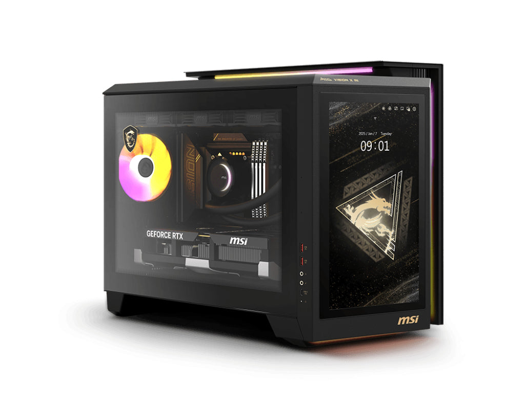 MSI MEG VISION X AI 2NVZ9-045US PC Intel Core Ultra 9 285K 64 GB DDR5-SDRAM 2 TB SSD NVIDIA GeForce RTX 5090 Windows 11 Pro Desktop Black