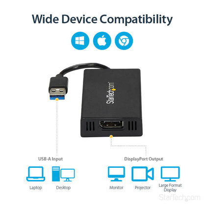 StarTech.com USB32DP4K USB graphics adapter 3840 x 2160 pixels Black