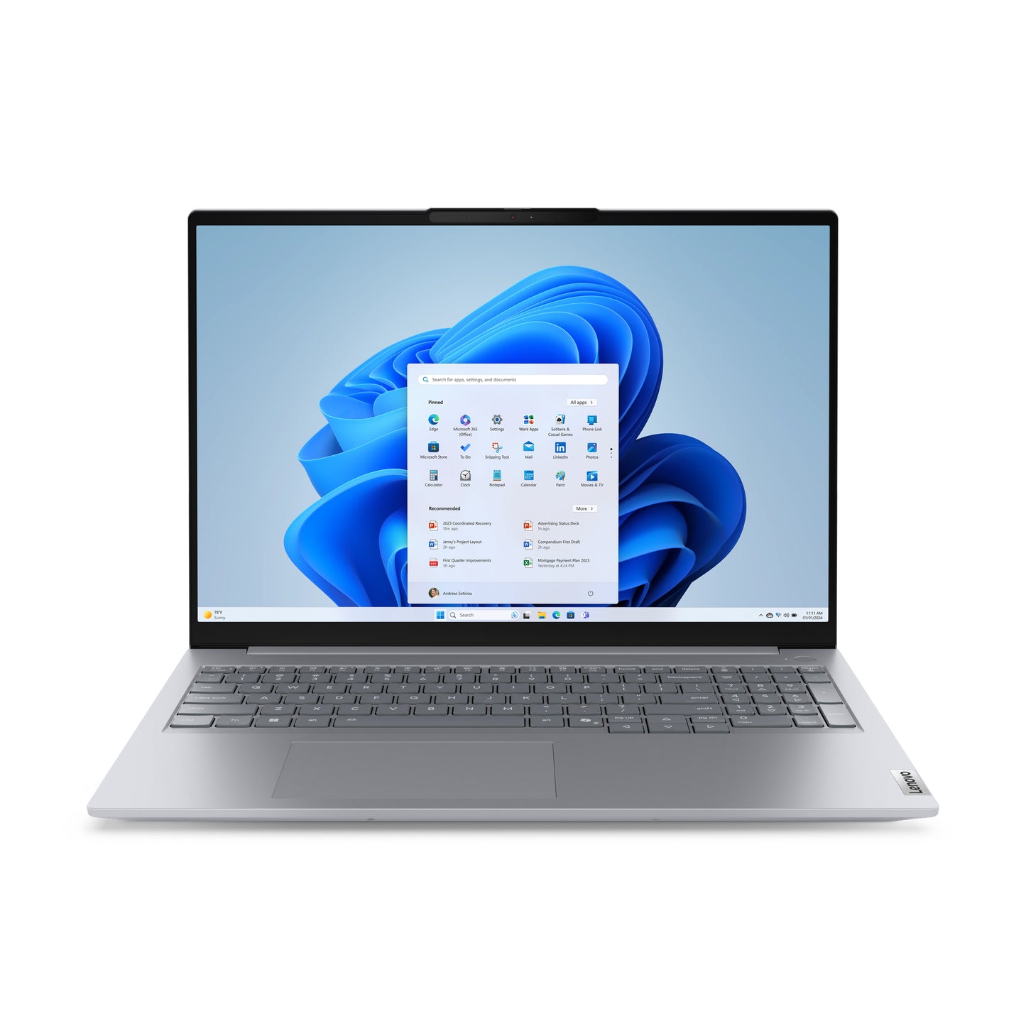 Lenovo ThinkBook 16 G8 IAL Intel Core Ultra 7 255H Laptop 16" Touchscreen WUXGA 16 GB DDR5-SDRAM 512 GB SSD Wi-Fi 6E (802.11ax) Windows 11 Pro Gray