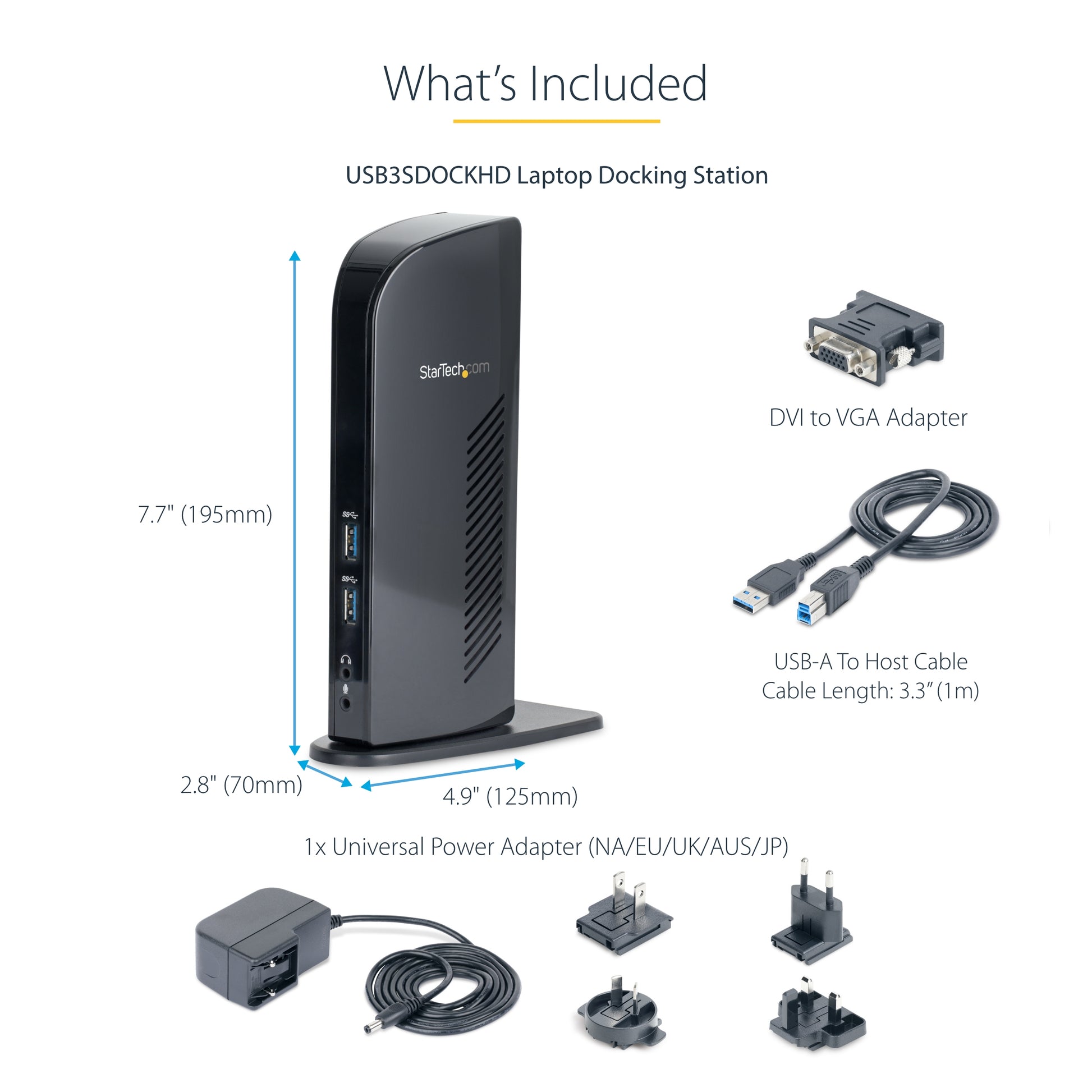 StarTech.com USB3SDOCKHD laptop dock/port replicator Wired USB 3.2 Gen 1 (3.1 Gen 1) Type-B Black