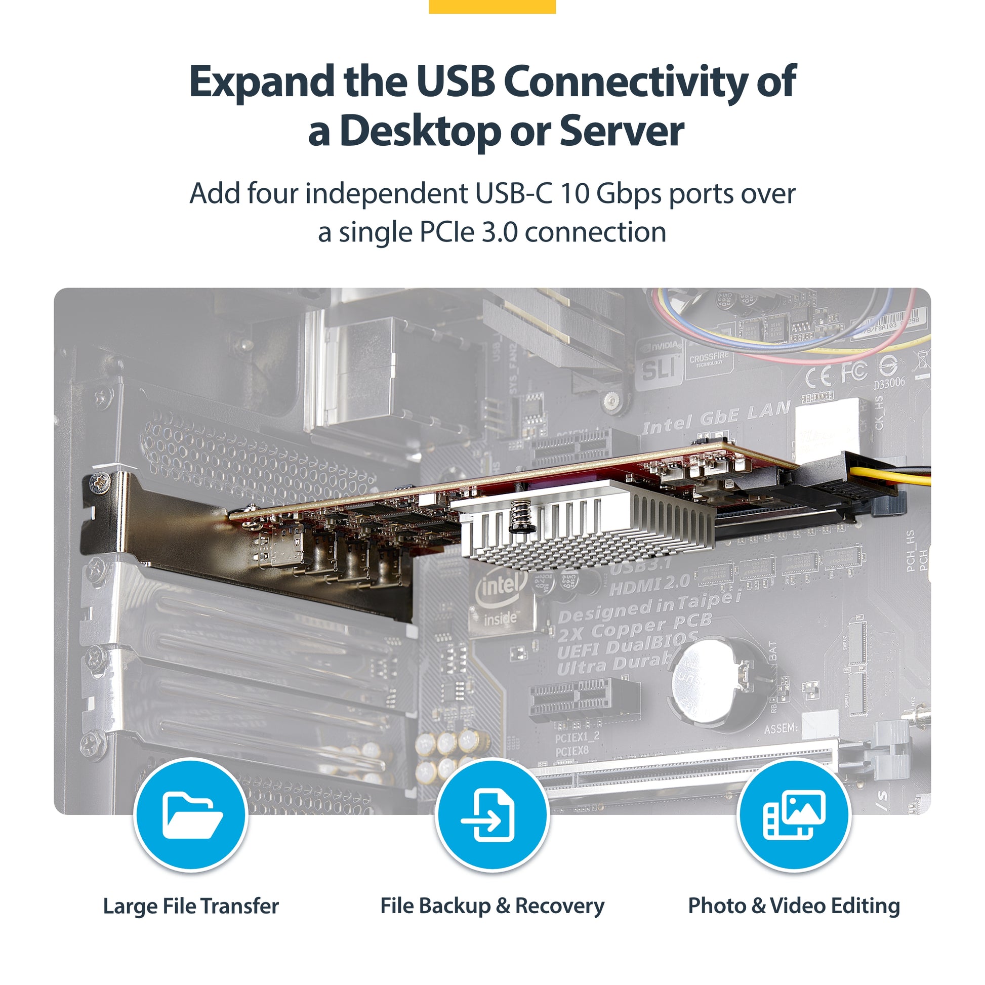 StarTech.com P10Q4C-USB-CARD-LP interface cards/adapter Internal USB 3.2 Gen 2 (3.1 Gen 2)