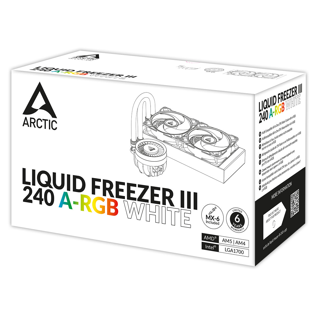 ARCTIC Liquid Freezer III 240 A-RGB Processor All-in-one liquid cooler 4.72" (12 cm) White 1 pc(s)
