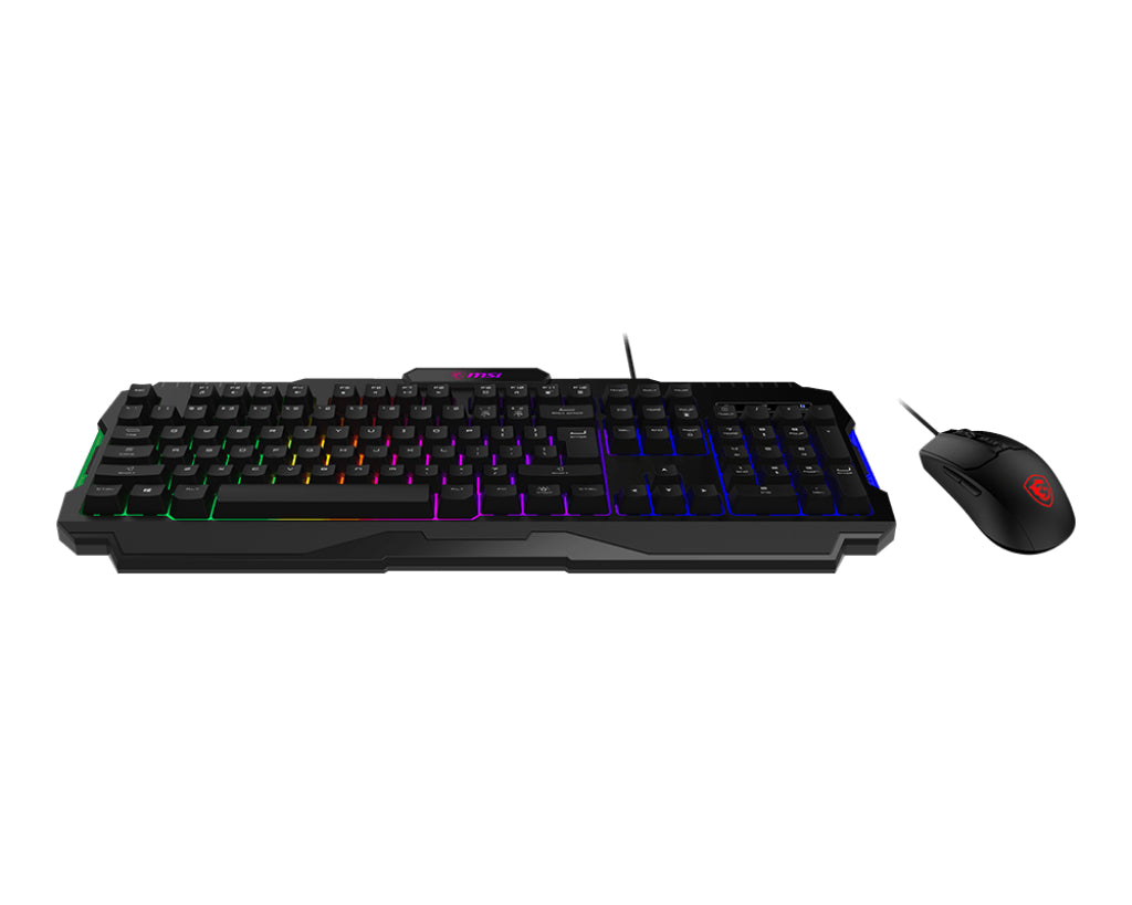 MSI FORGE GK100 COMBO keyboard Mouse included Gaming USB QWERTY US English Black