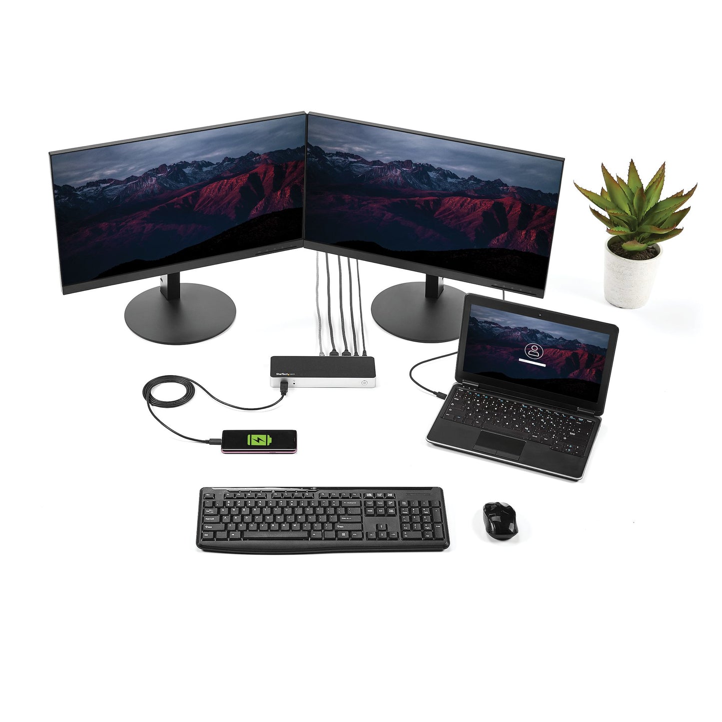 StarTech.com MST30C2HHPD laptop dock/port replicator Wired USB 3.2 Gen 1 (3.1 Gen 1) Type-C Black, Silver
