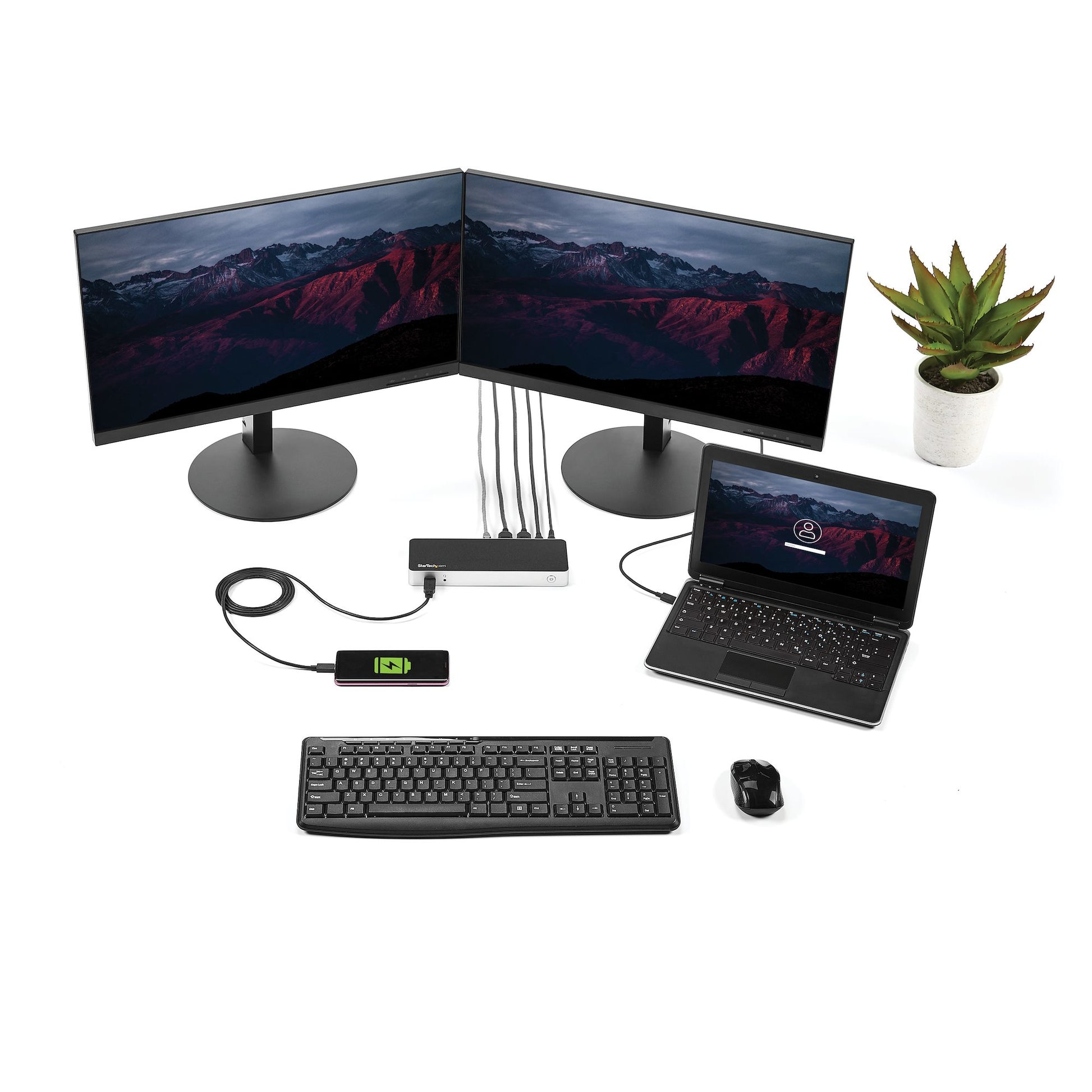 StarTech.com MST30C2HHPD laptop dock/port replicator Wired USB 3.2 Gen 1 (3.1 Gen 1) Type-C Black, Silver