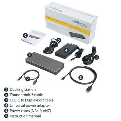 StarTech.com TB3DOCK2DPPD laptop dock/port replicator Wired USB 3.2 Gen 1 (3.1 Gen 1) Type-C Black