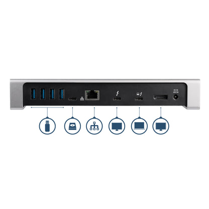 StarTech.com TB3DOCK2DPPD laptop dock/port replicator Wired USB 3.2 Gen 1 (3.1 Gen 1) Type-C Black