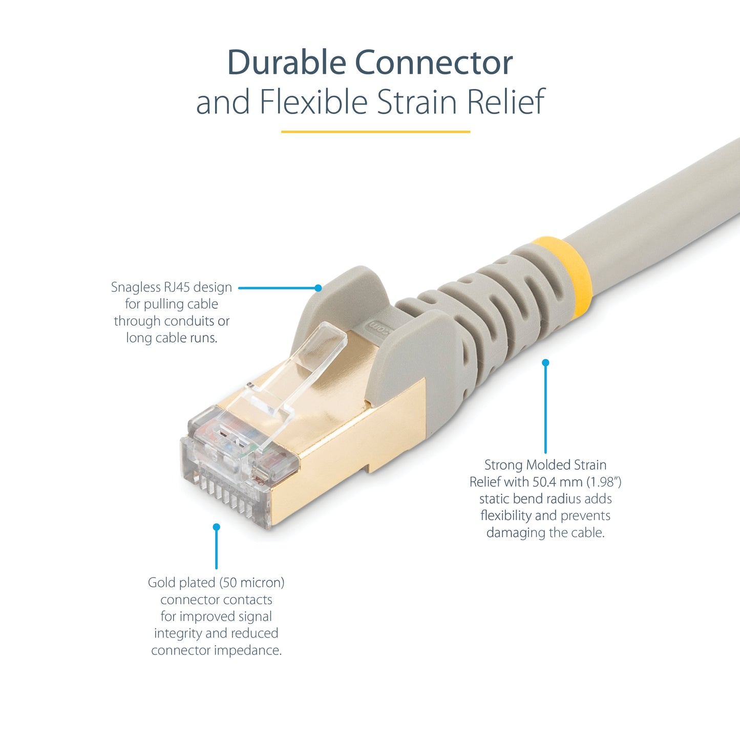 StarTech.com C6ASPAT25GR networking cable Gray 299.2" (7.6 m) Cat6a