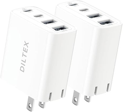 4USB Ports Gan 40W Foldable Charger 2 Pack