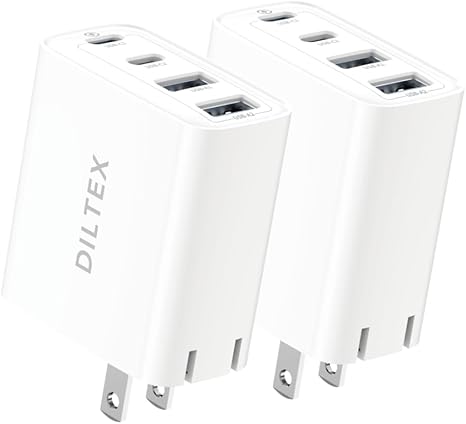 4USB Ports Gan 40W Foldable Charger 2 Pack