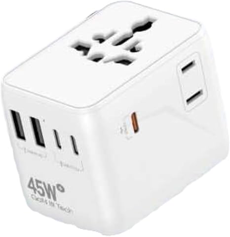 45W Universal Travel Adapter with Multi USB-A & C Ports