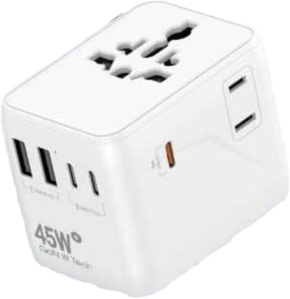 45W Universal Travel Adapter with Multi USB-A & C Ports
