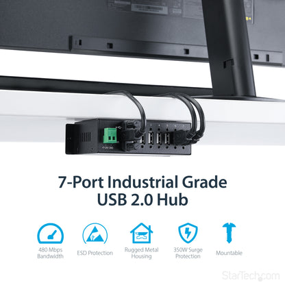 StarTech.com ST7200USBM interface hub USB 2.0 Type-B 480 Mbit/s Black