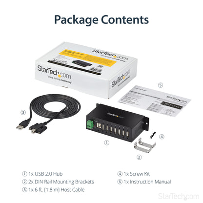 StarTech.com ST7200USBM interface hub USB 2.0 Type-B 480 Mbit/s Black
