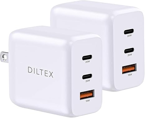 3USB Ports Gan 20W Foldable Charger 2 Pack